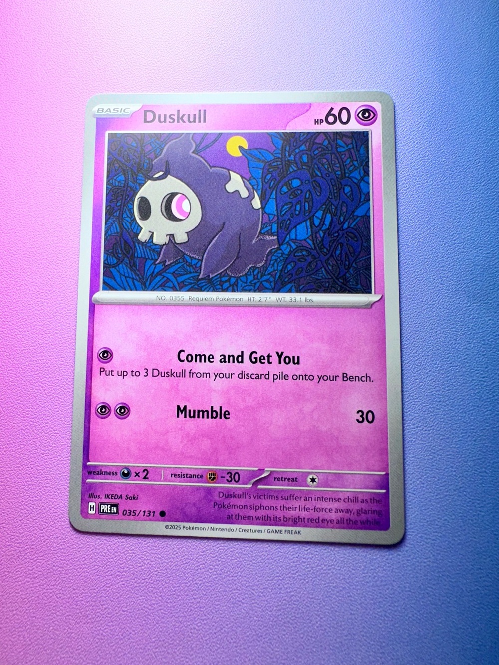 duskull - 035/131 (common) — pokémon: prismatic evolutions